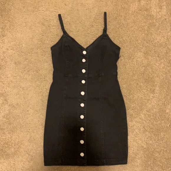 🖤Black Denim Mini Dress🖤 - Picture 3 of 4